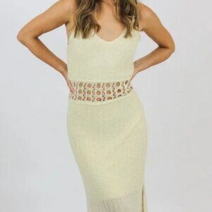 Line and Dot Olivia Crochet Dress in Natural- New with Tags Size S